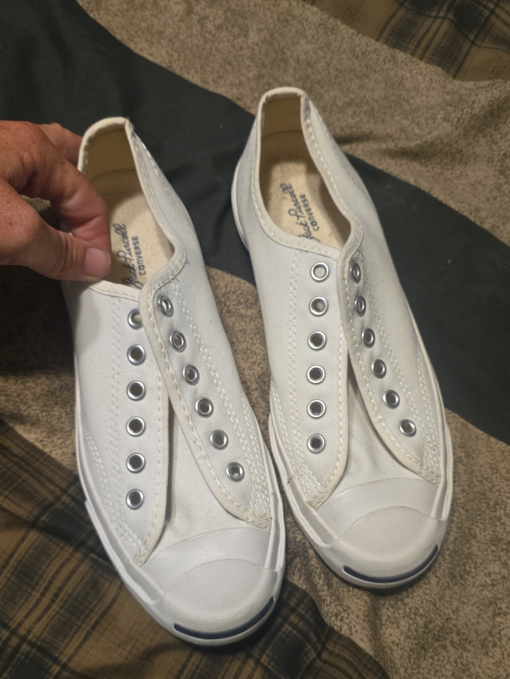 Classic White Slip-On Canvas Womens Sneakers Like New Size 7